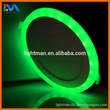 Ceiling recessed double color and RGB round led panel light 12w